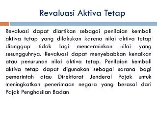 revaluasi aktiva tetap