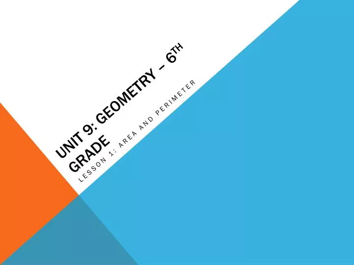 unit 9 geometry 6 th grade