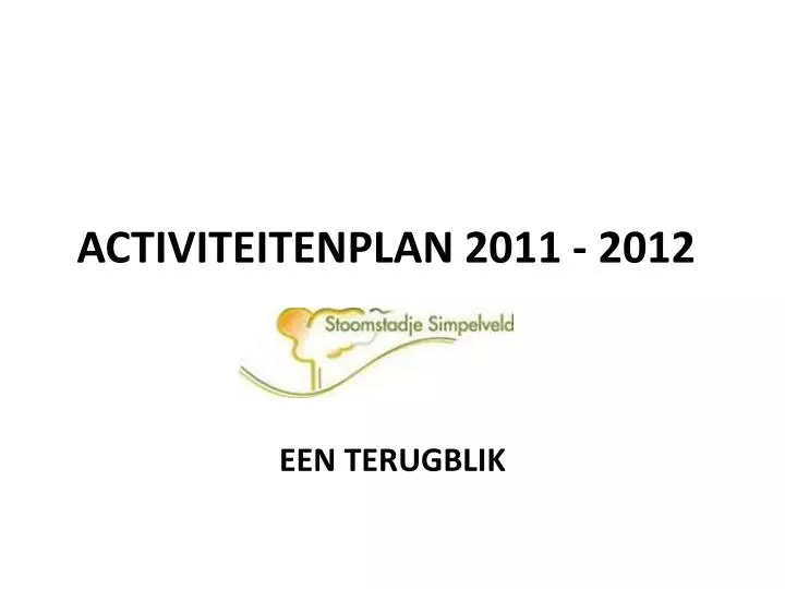 activiteitenplan 2011 2012