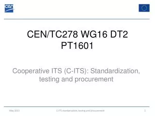 CEN/TC278 WG16 DT2 PT1601