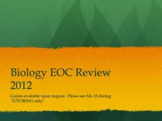 Biology EOC Review 2012
