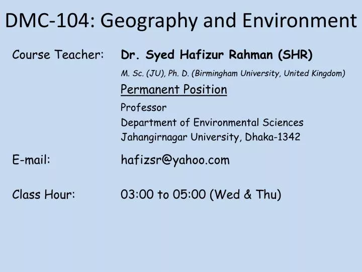 dmc 104 geography and environment