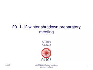 2011-12 winter shutdown preparatory meeting
