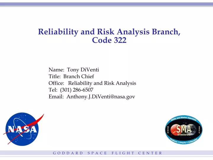 reliability and risk analysis branch code 322