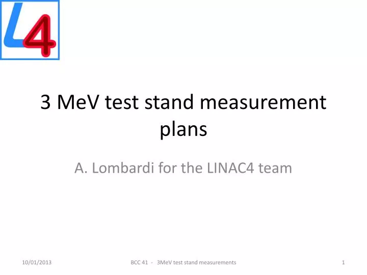 3 mev test stand measurement plans