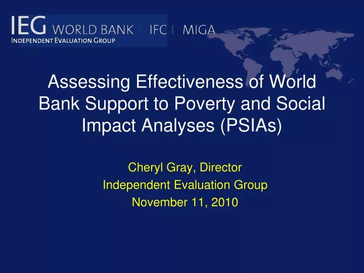 assessing effectiveness of world bank support to poverty and social impact analyses psias