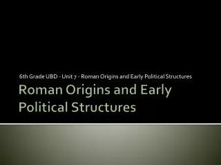 Roman Origins and Early Political Structures