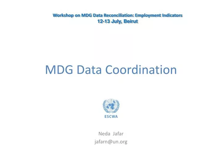 mdg data coordination