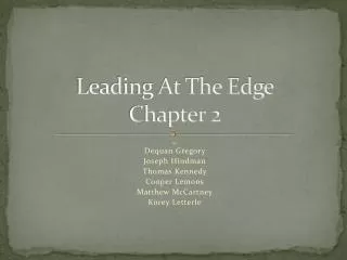 Leading At The Edge Chapter 2