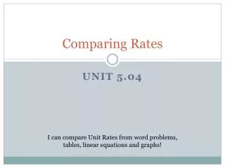 Comparing Rates