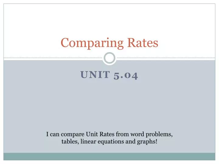 comparing rates
