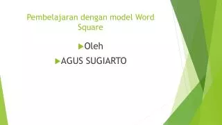 pembelajaran dengan model word square