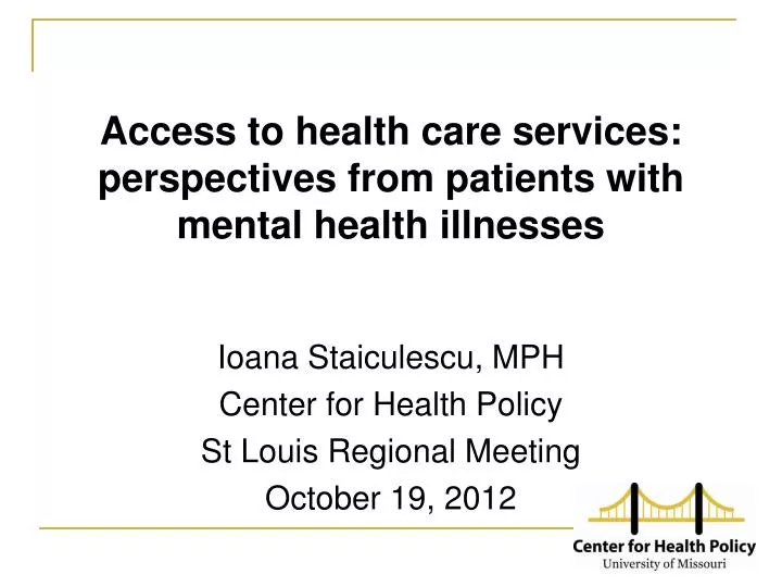 access to health care services perspectives from patients with mental health illnesses