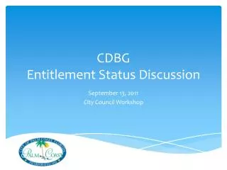 CDBG Entitlement Status Discussion