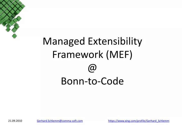 managed extensibility framework mef @ bonn to code