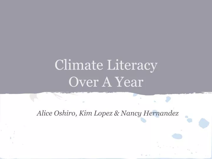 climate literacy over a year