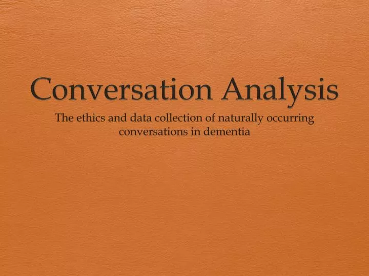 conversation analysis