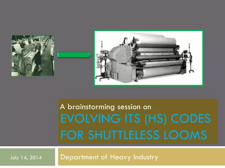 evolving its hs codes for shuttleless looms