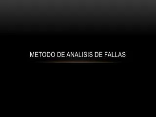 metodo de analisis de fallas