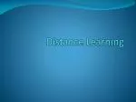 Distance Learning - slide 1