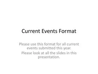 Current Events Format