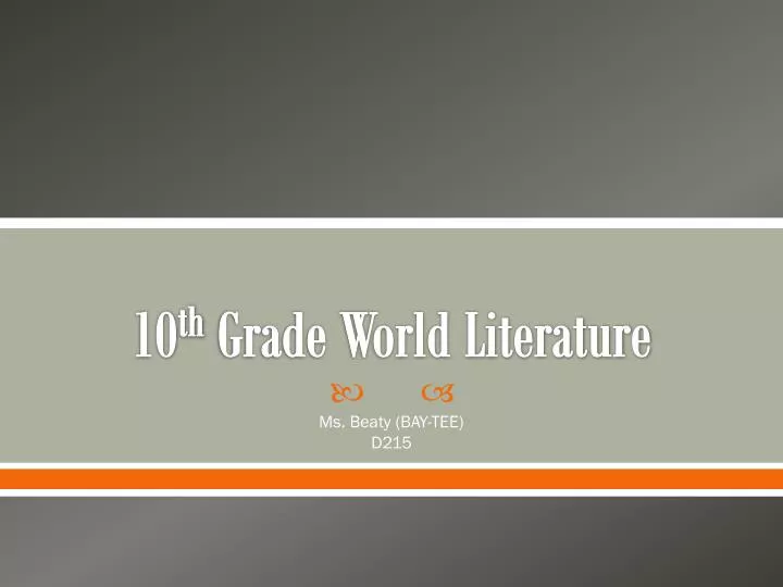 10 th grade world literature