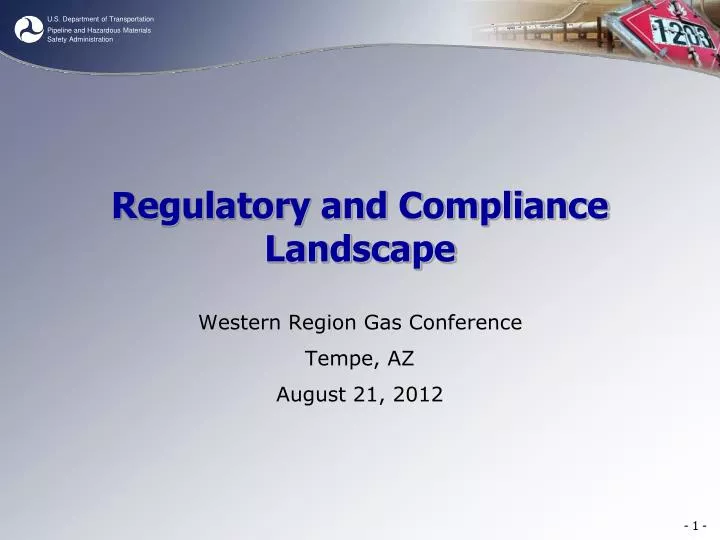 regulatory and compliance landscape