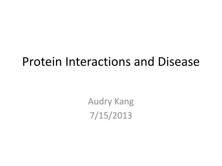 protein interactions and disease