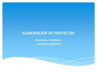 elaboraci n de proyectos