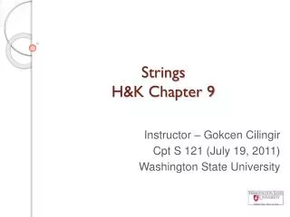 Strings H&amp;K Chapter 9
