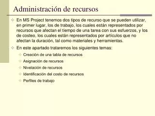 administraci n de recursos