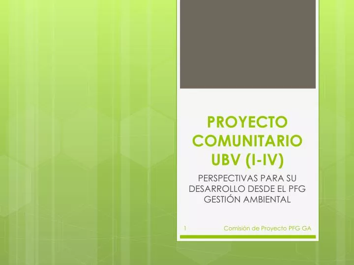 proyecto comunitario ubv i iv