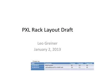 PXL Rack Layout Draft