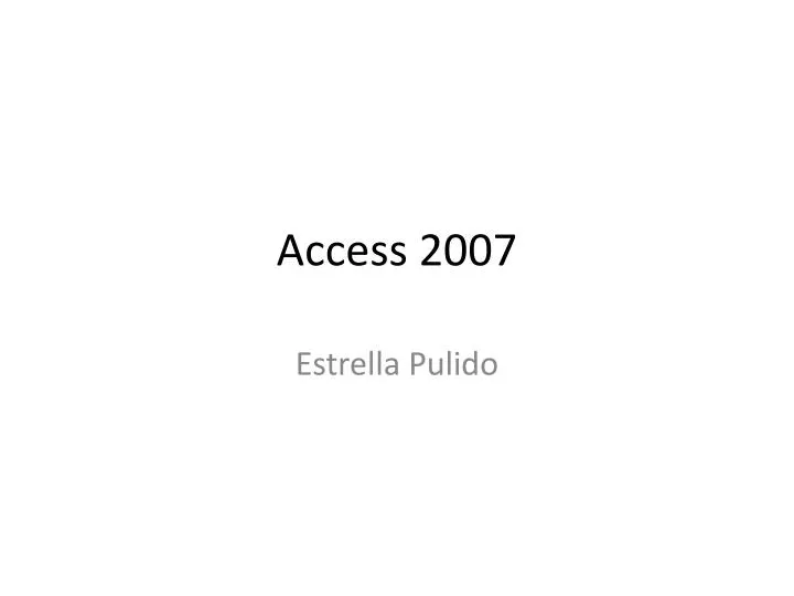 access 2007