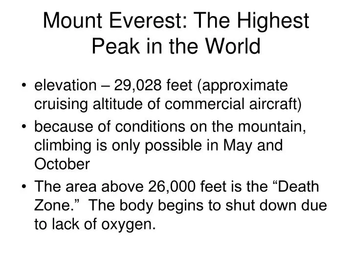 mount everest the highest peak in the world