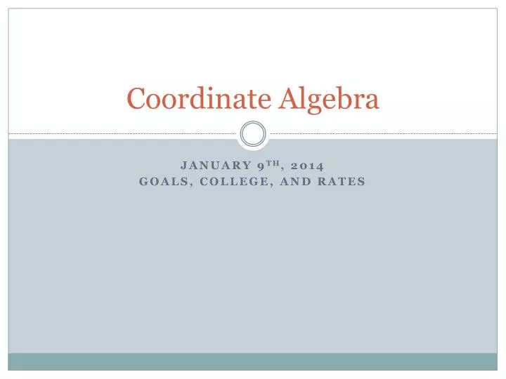 coordinate algebra