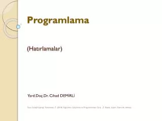programlama hat rlamalar