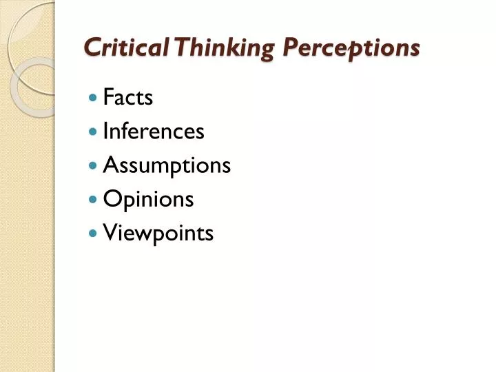 critical thinking perceptions