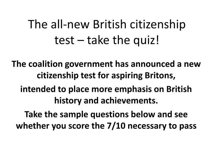 the all new british citizenship test take the quiz