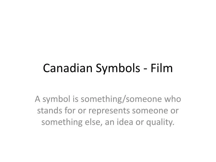 canadian symbols film