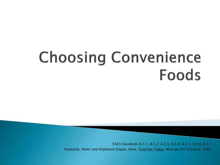 choosing convenience foods