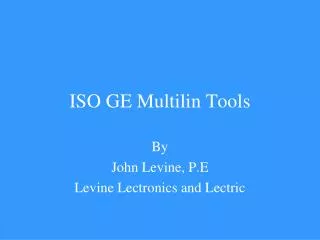 ISO GE Multilin Tools