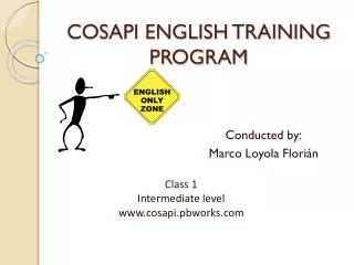 COSAPI ENGLISH TRAINING PROGRAM