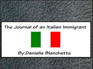 Daniella is an eleven year old Italian girl who came to the US at the turn of the century.