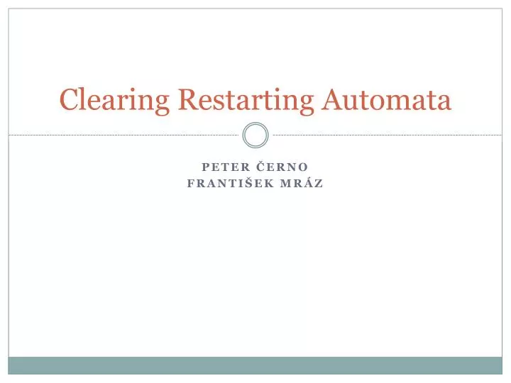 clearing restarting automata