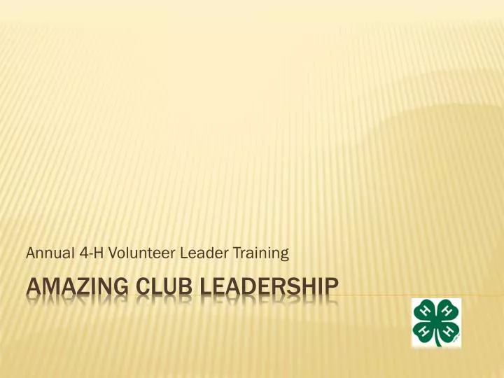 annual 4 h volunteer leader training