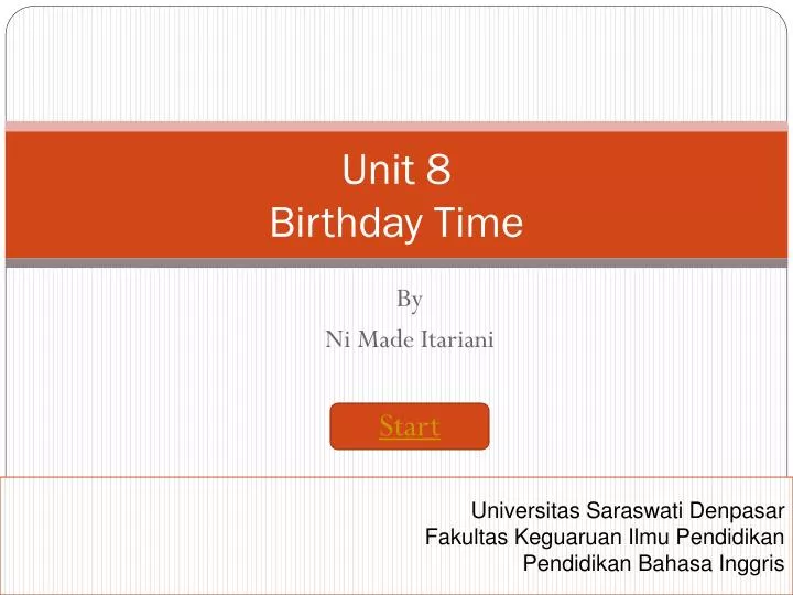 unit 8 birthday time