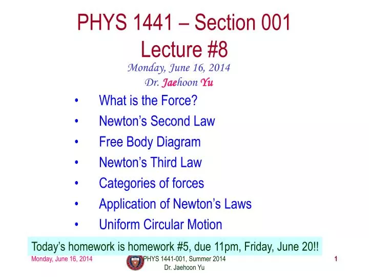 phys 1441 section 001 lecture 8