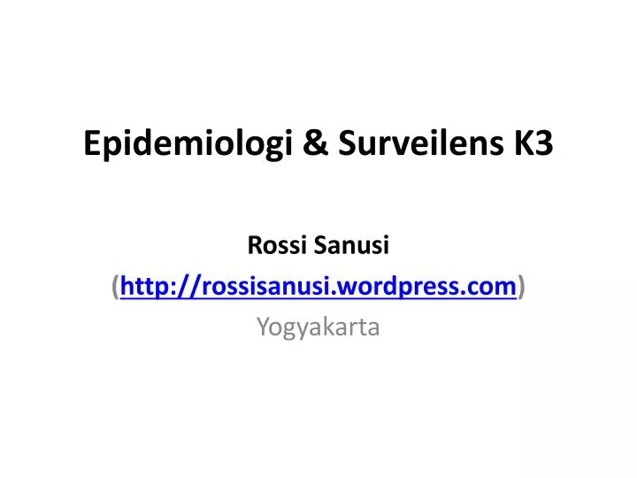 epidemiologi surveilens k3