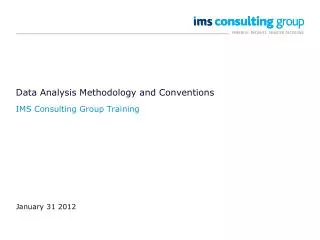 Data Analysis Methodology and Conventions